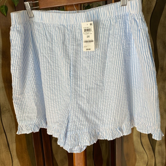 NWT And Now This, Women’s blue/white stripe short, size 2X - Picture 6 of 6